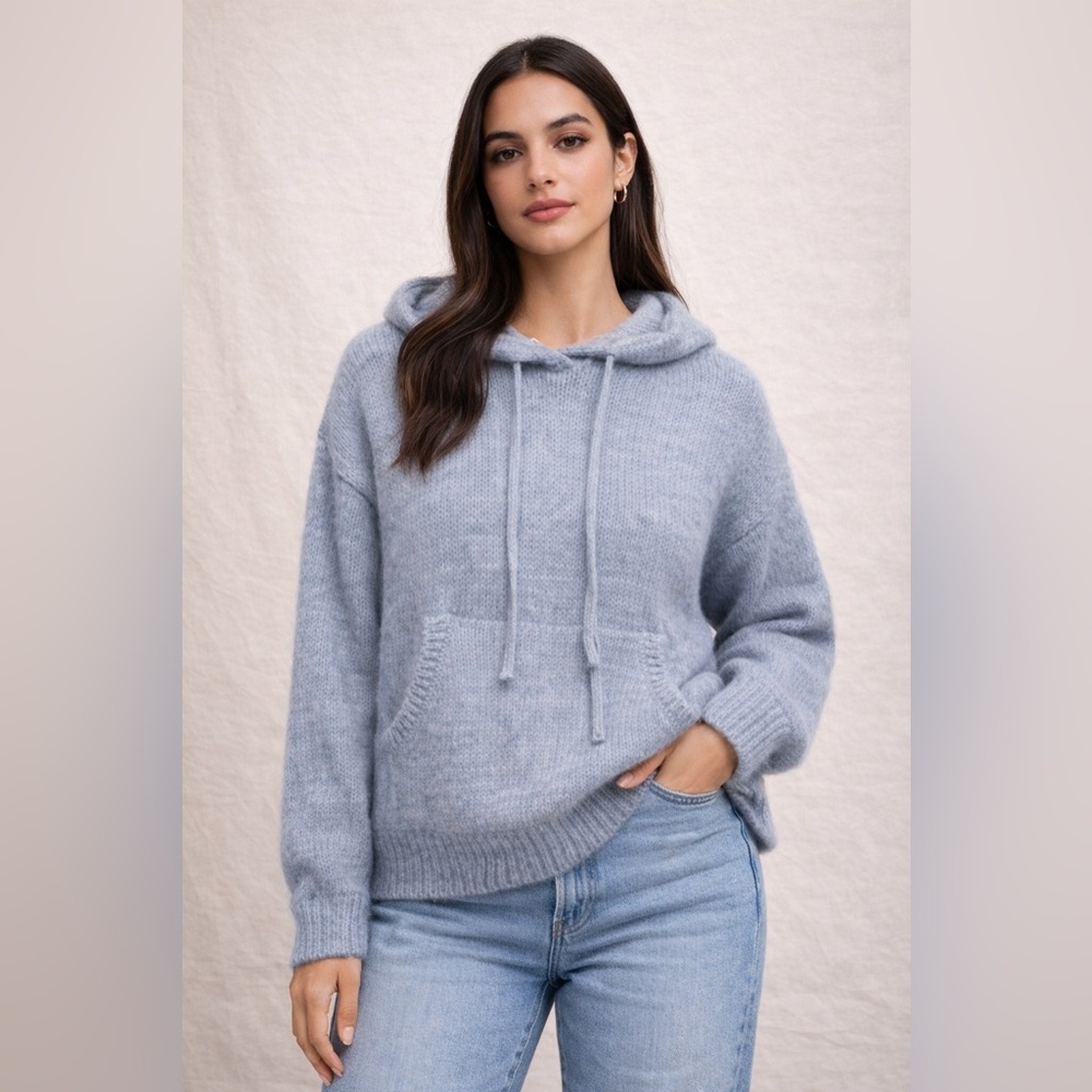 Zara Soft Gray Cowl Neck Sweater